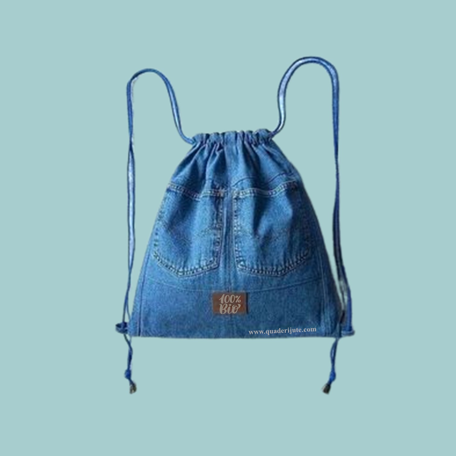 Denim Drawstring Bag | Denim Backpack | Magic Bag-5208
